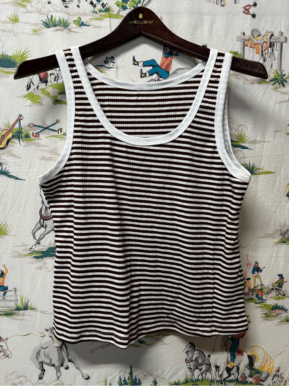 Striped Ribbed lounge set Brown/White size XL- new in package